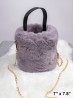 Plush Drawstring Bucket Bag